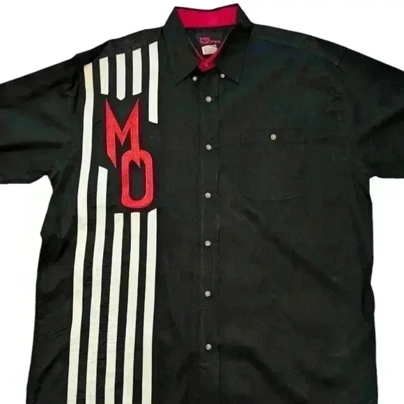 Rare Vtg " MO " Betta Black With White Stripes MO In Red Shirt XXL - Picture 1 of 4